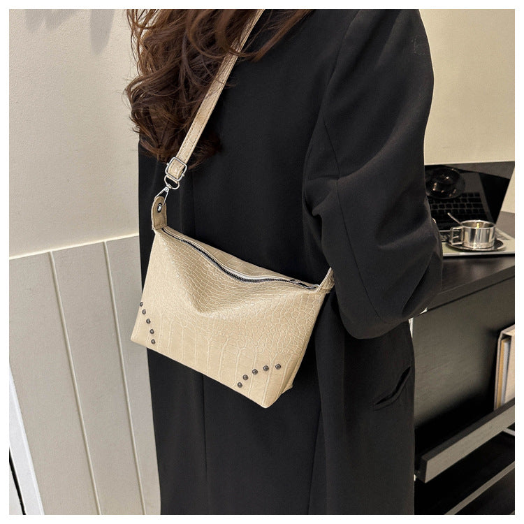 Wholesale Simple Square Bag Crocodile Texture PU Shoulder Bag Crossbody Bag