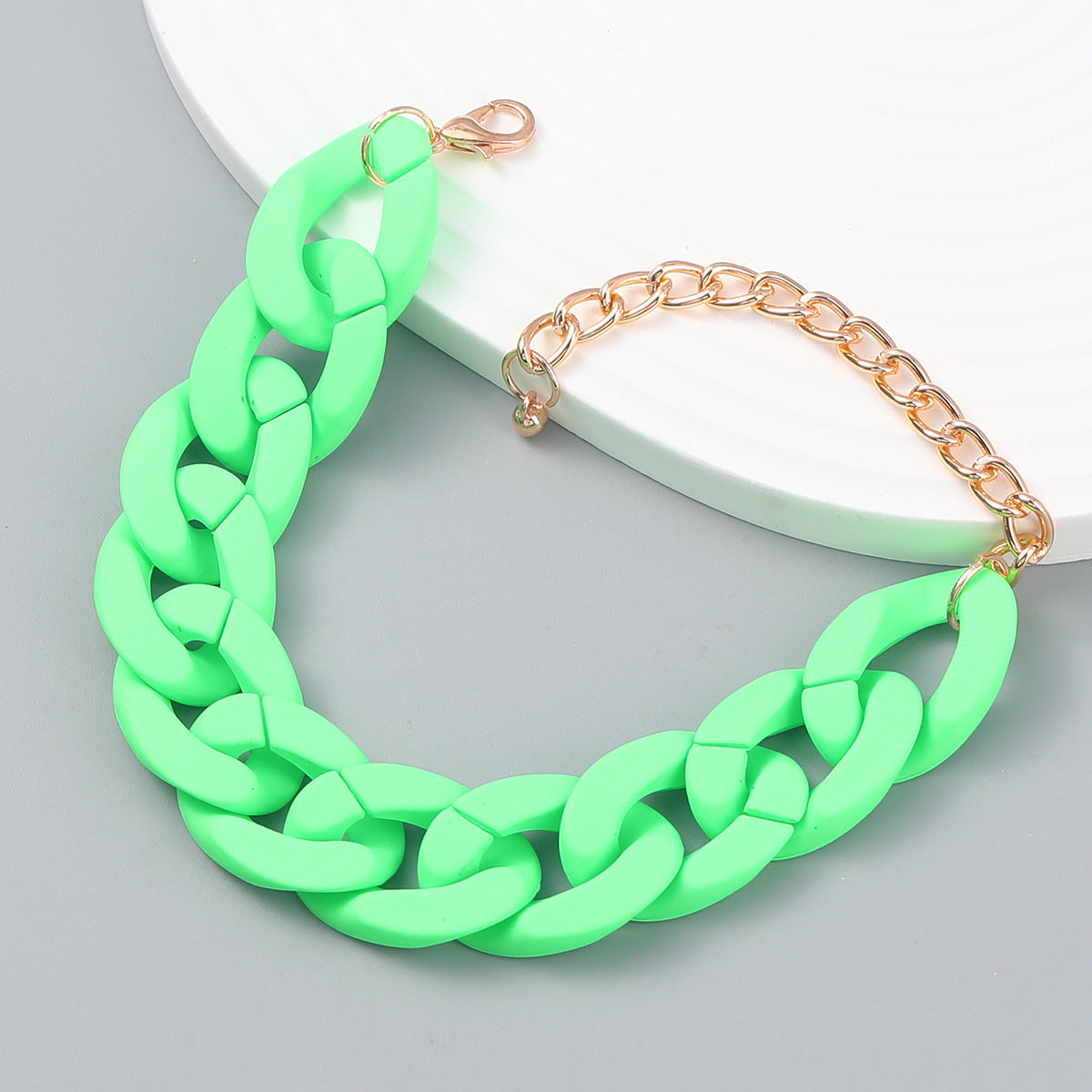 Wholesale Chain Pure Color Hard Resin Bracelet