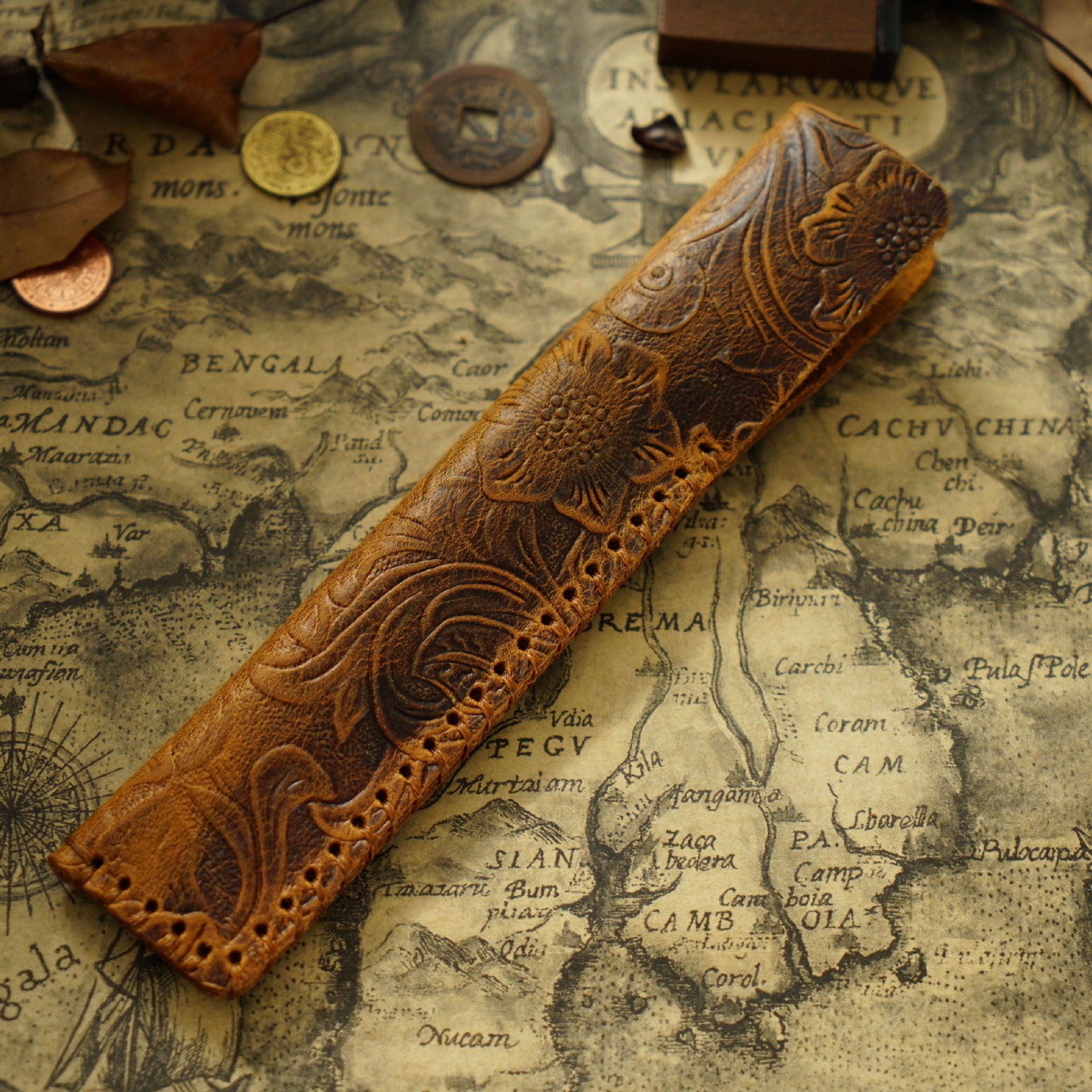 Wholesale Retro Pure Handmade Head Layer Cowhide Creative Pen Bag