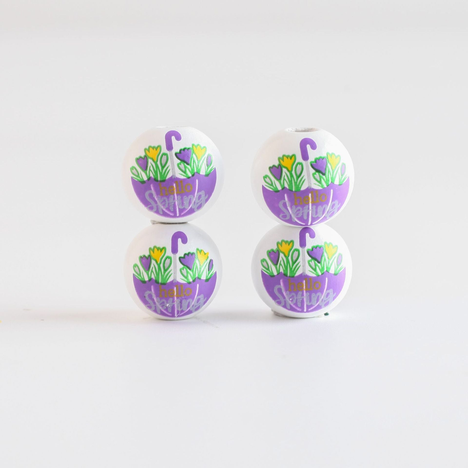 Wholesale 10PCS 4MM Easter Wreath DIY Wooden Beads