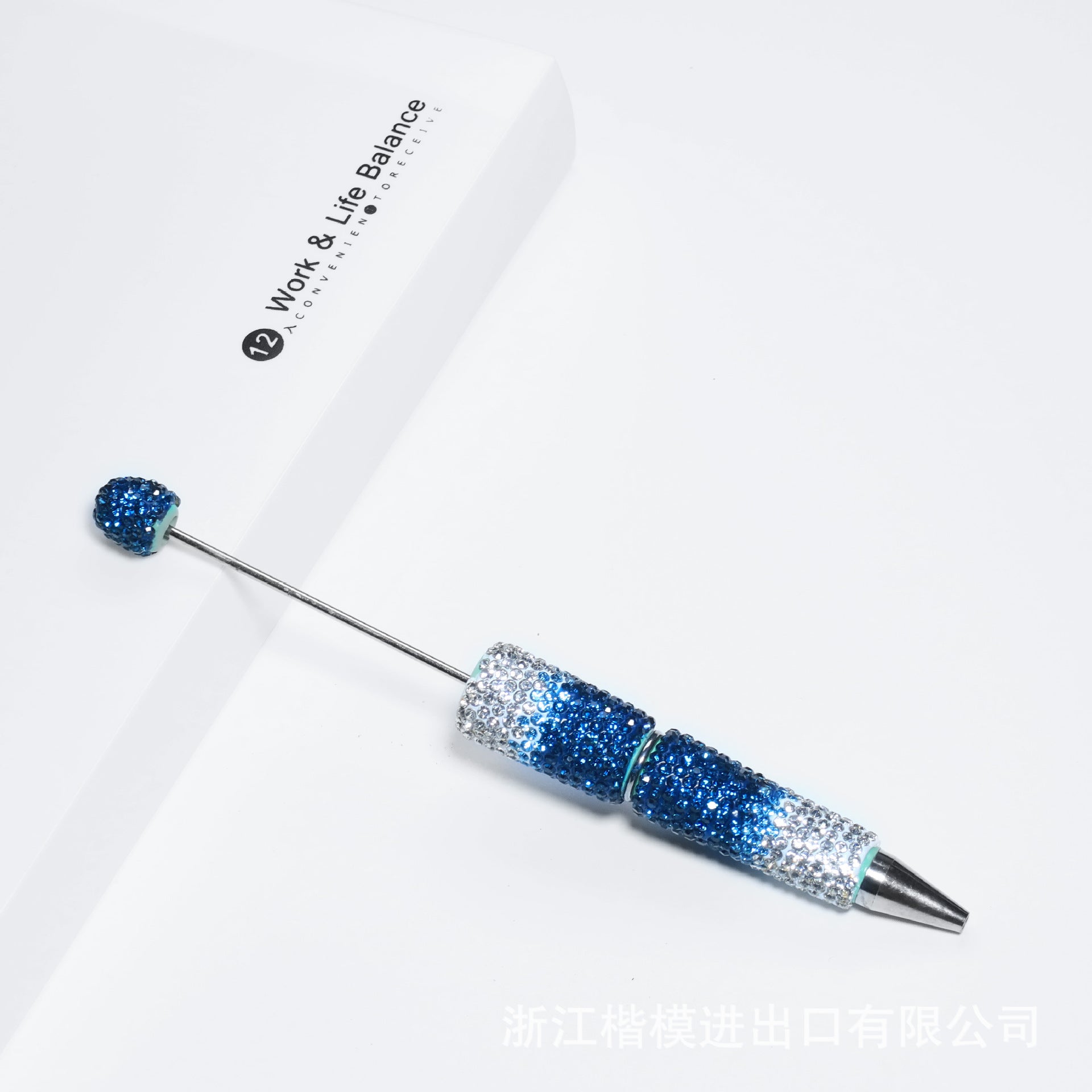 Wholesale 5pcs Beadable Pens Heavy Duty Diamond Inlaid Plastic Ballpoint Pen with Diamond