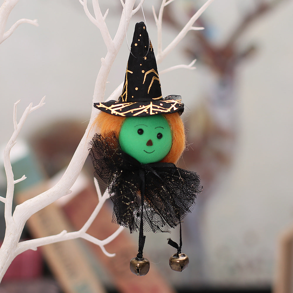 Wholesale Halloween Decoration Props Super Soft Cloth Pumpkin Witch White Ghost Gauze Skirt Doll Pendant