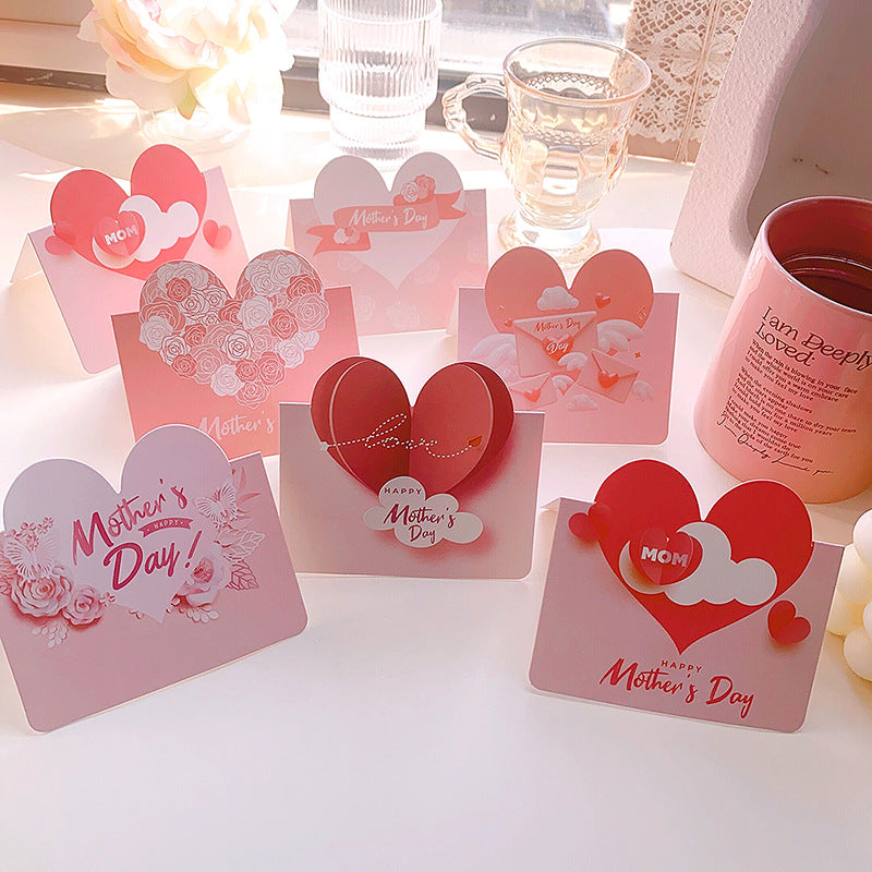 Wholesale of 10pcs/pack Mother's Day Love Flowers Paper Greeting Cards