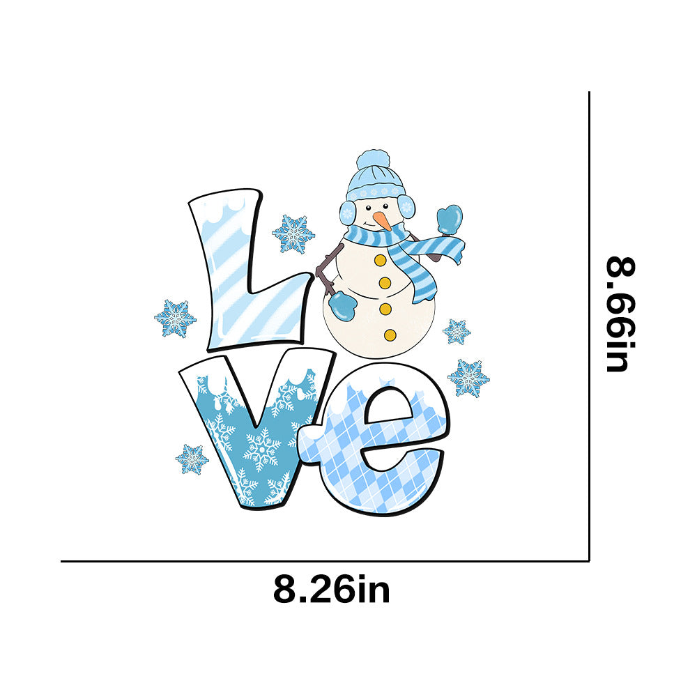 Wholesale 10pcs/pack Winter snowflake white ink heat transfer sticker for clothing  UV DTF ready-to-use transfer stickers