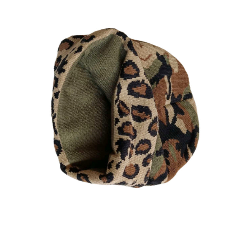 Wholesale Autumn and Winter Leopard Print Wool Beanie