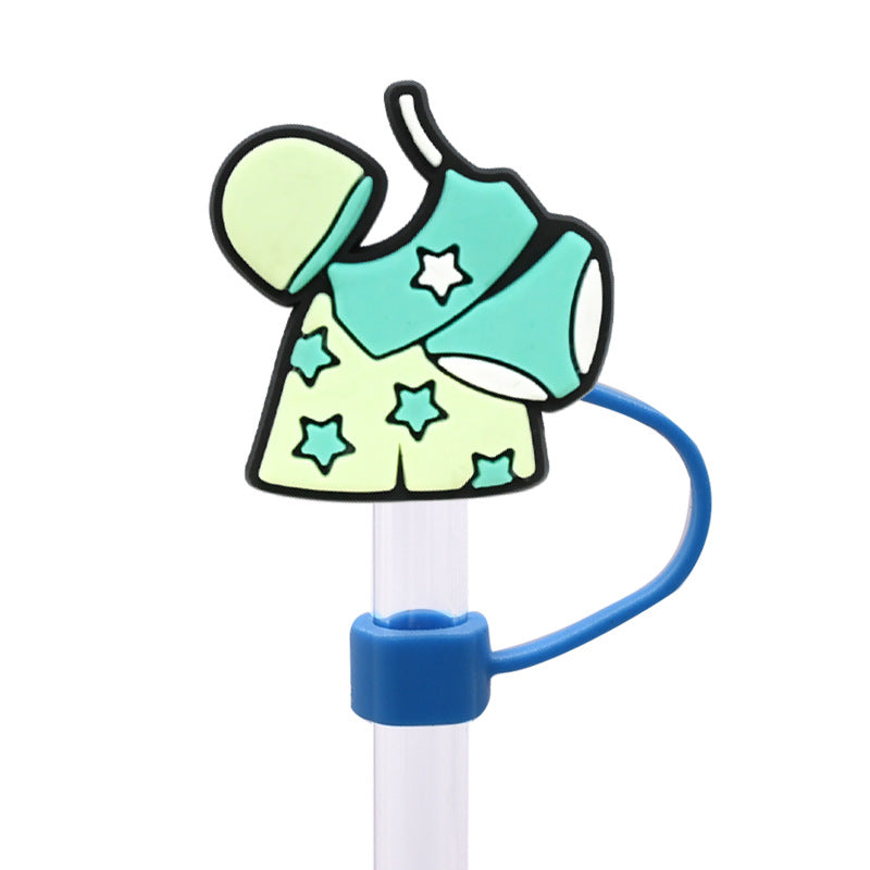 Wholesale Random 100pcs 10MM swimming dust plug straw hat creative DIY cup straw accessories