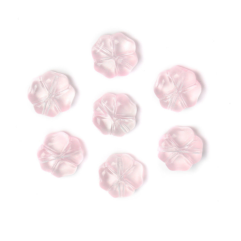 Wholesale 100pcs 10mm Crystal Glass Clover Jelly Color Straight Hole Glass DIY Beads