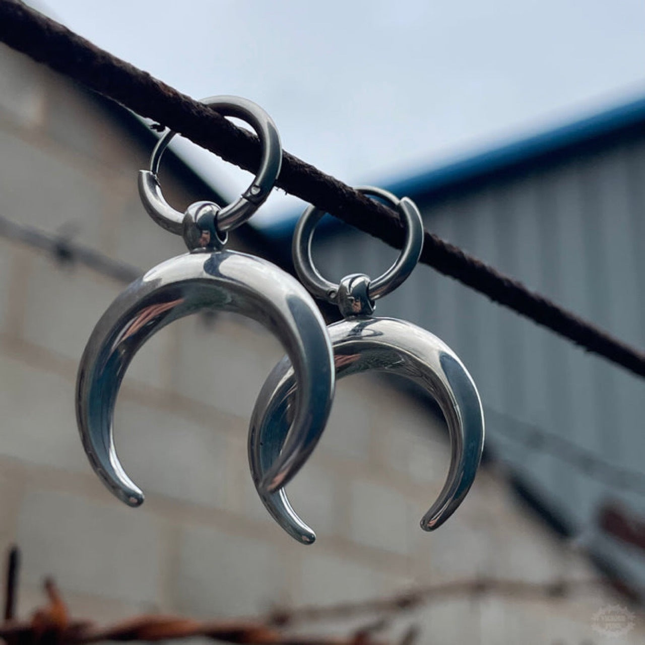 Wholesale Gothic Moon Large Hoop Earrings