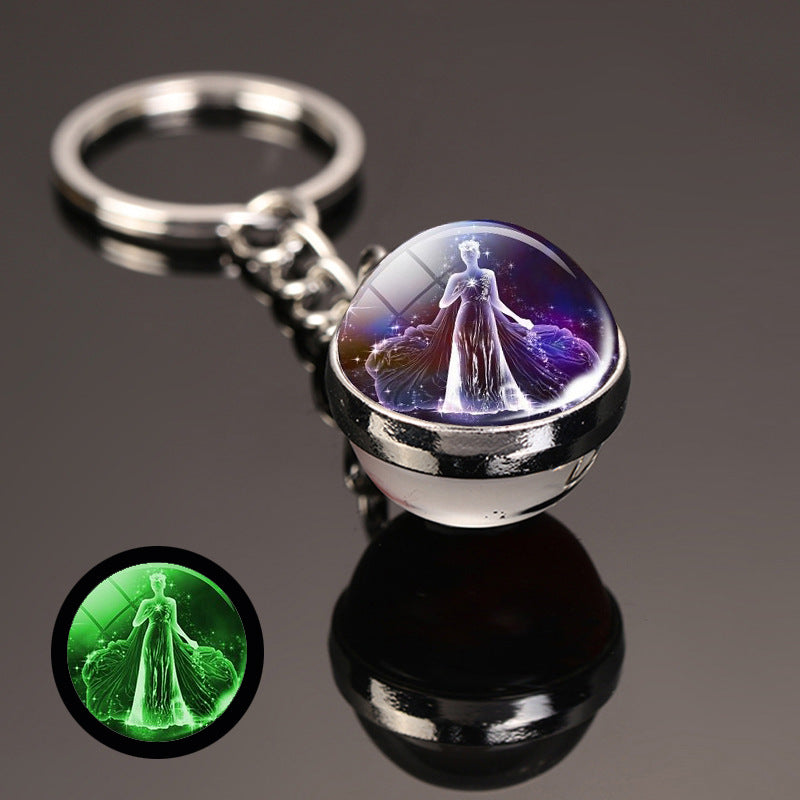 Wholesale Alloy Luminous Zodiac Keychain