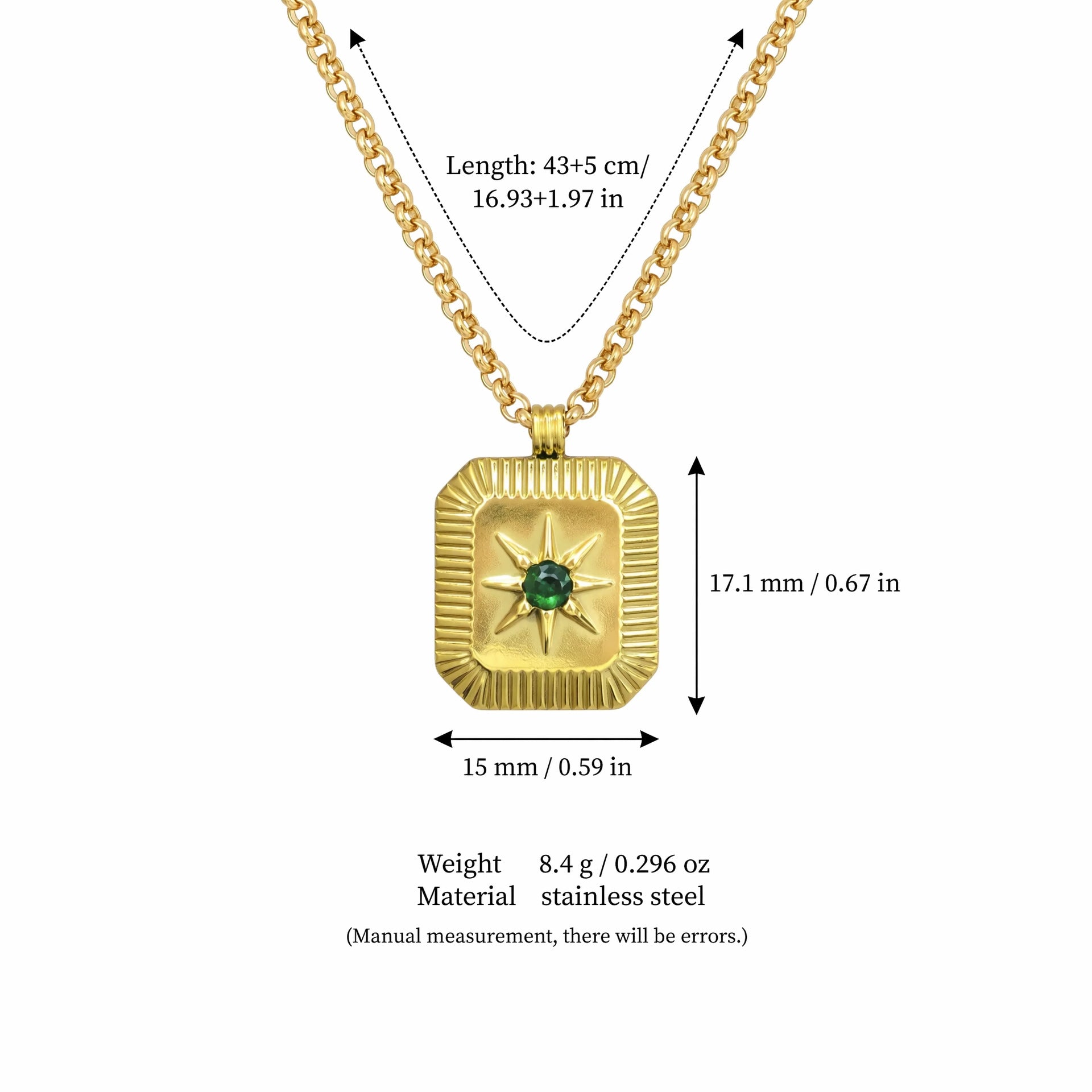 Wholesale 18K Gold Plated Eight Pointed Star Birthstone Pendant Necklace Sun Moon Star Charm Trendy Fashion Jewelry Accessory Boutique Resale Gift