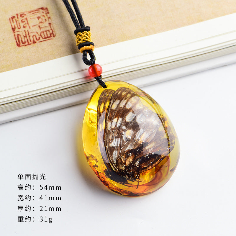 Wholesale True Live Insect Specimen Amber Pendant