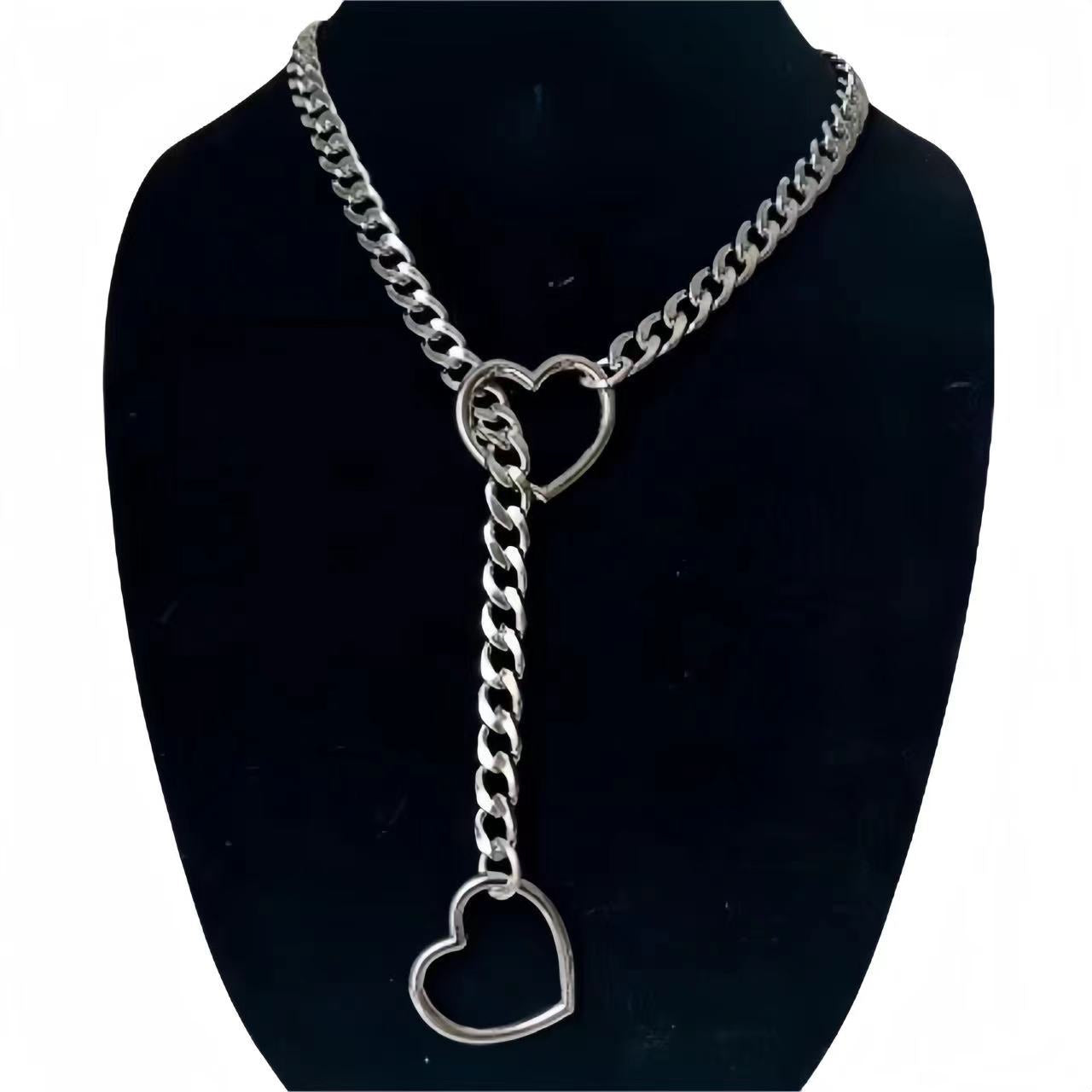 Wholesale Retro Punk Metal Heart Necklace