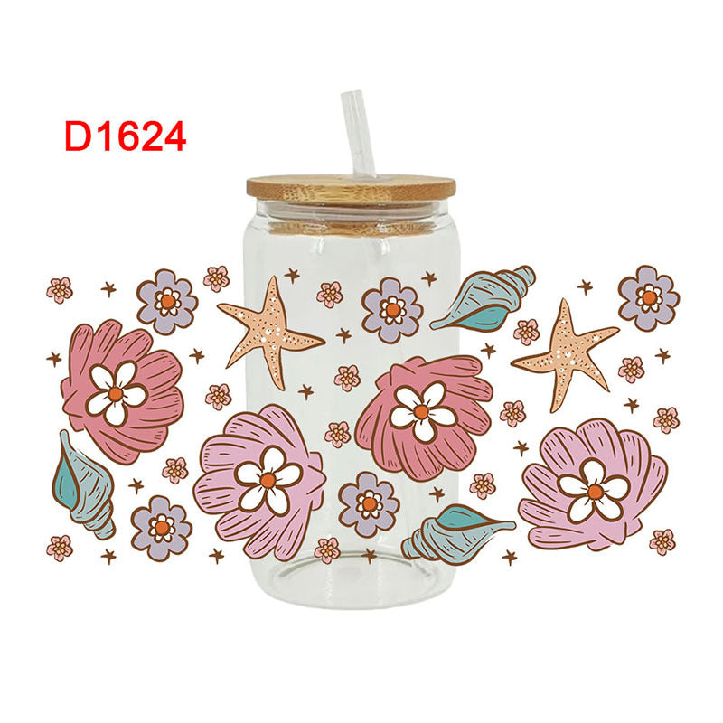 Wholesale  cartoon printing heat transfer Cup sticker 23cm x 11cm 16oz Cup UV DTF Wraps