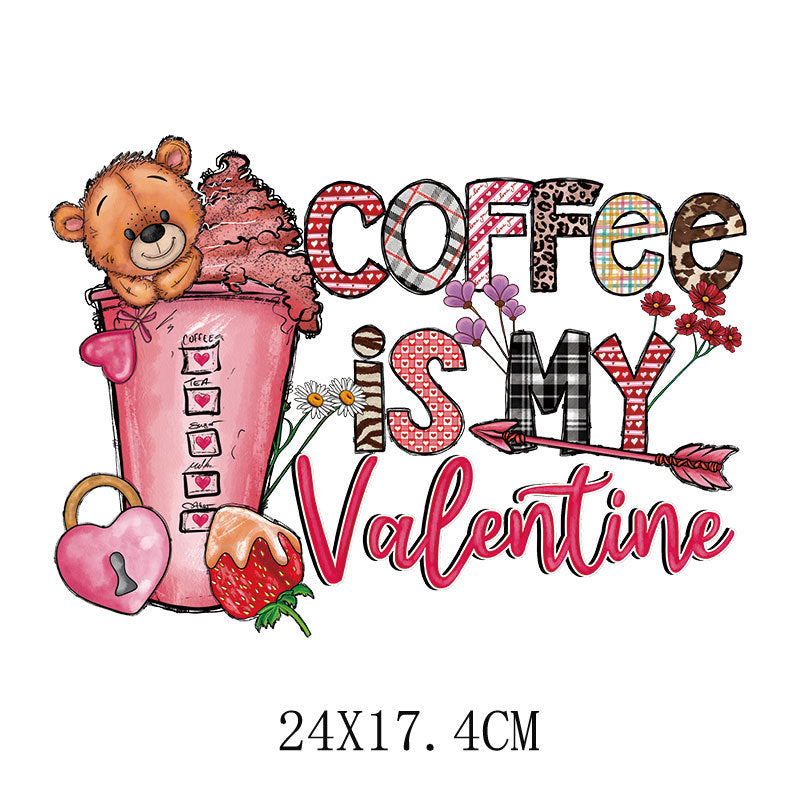 Wholesale Pink Valentine' s Day Heat Transfer   UV DTF Ready to Press Transfers Wraps