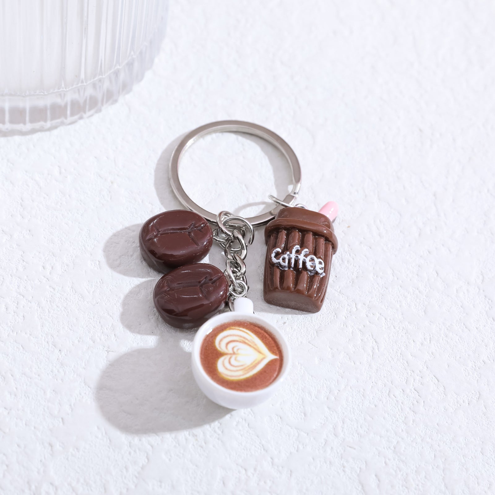 Wholesale Creative coffee cup cute coffee bean keychain