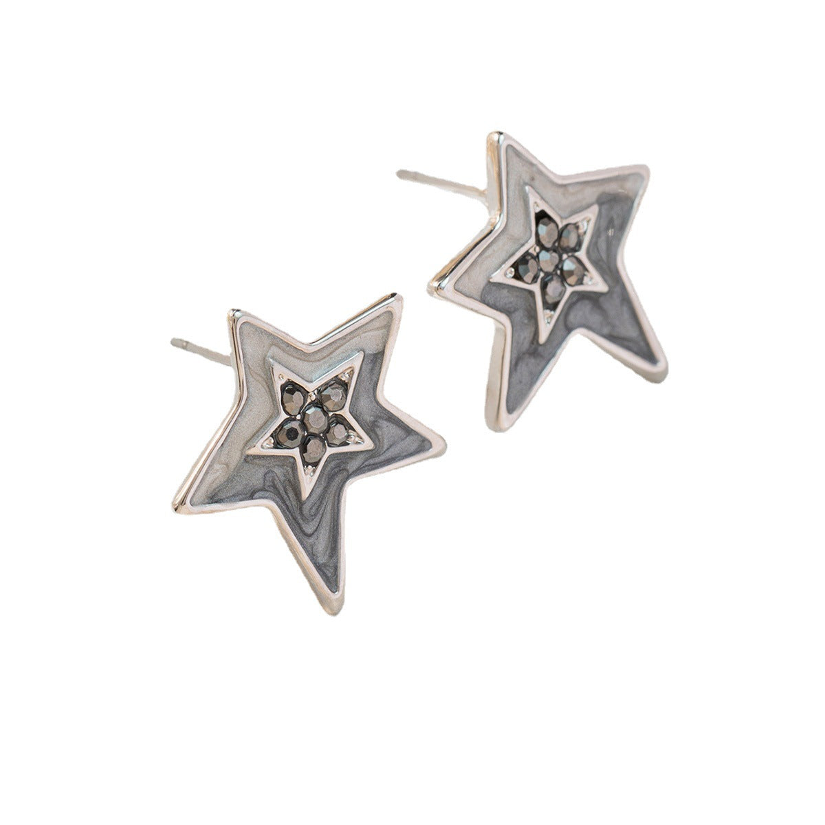 Wholesale Inlaid Diamond Star Alloy Earrings