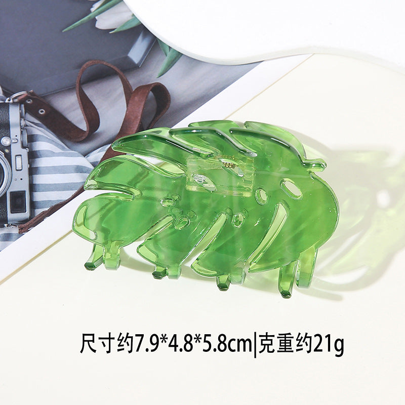 Wholesale PVC Leaf Hair Claw Clip 3D Maple Shark Clip Everyday Styling Hair Accessory For Women