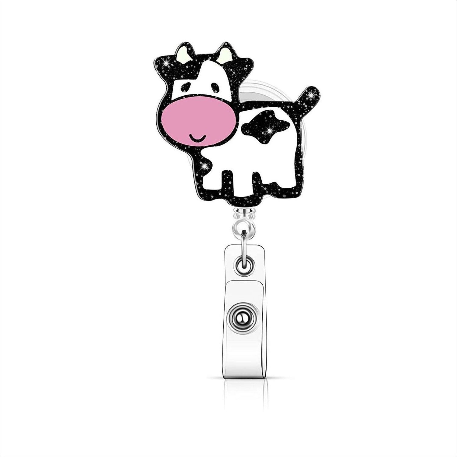Wholesale Cow Badge Scroll Retractable Keychain
