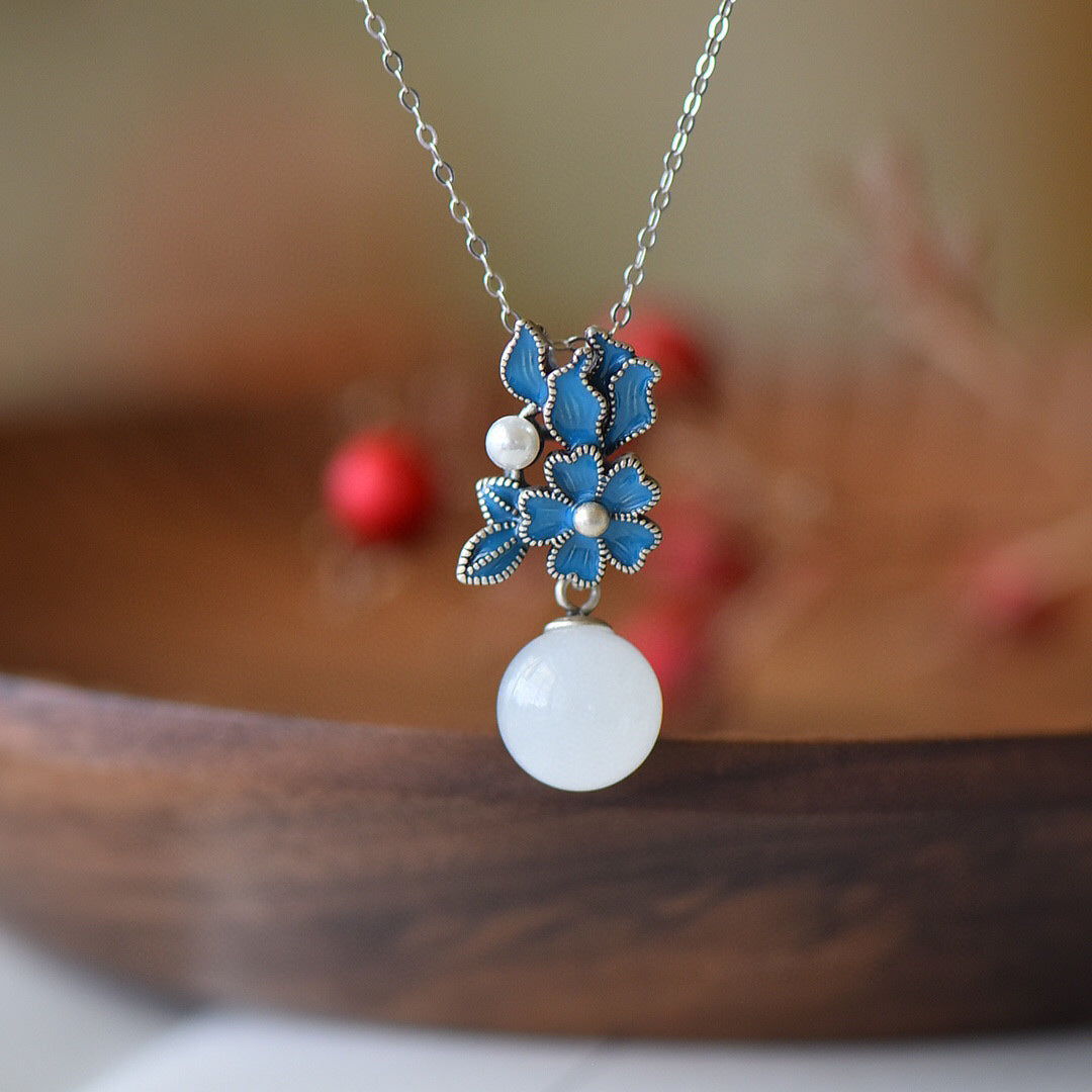 Flores preservadas por mayoristas imitación de collares de jade hetios naturales