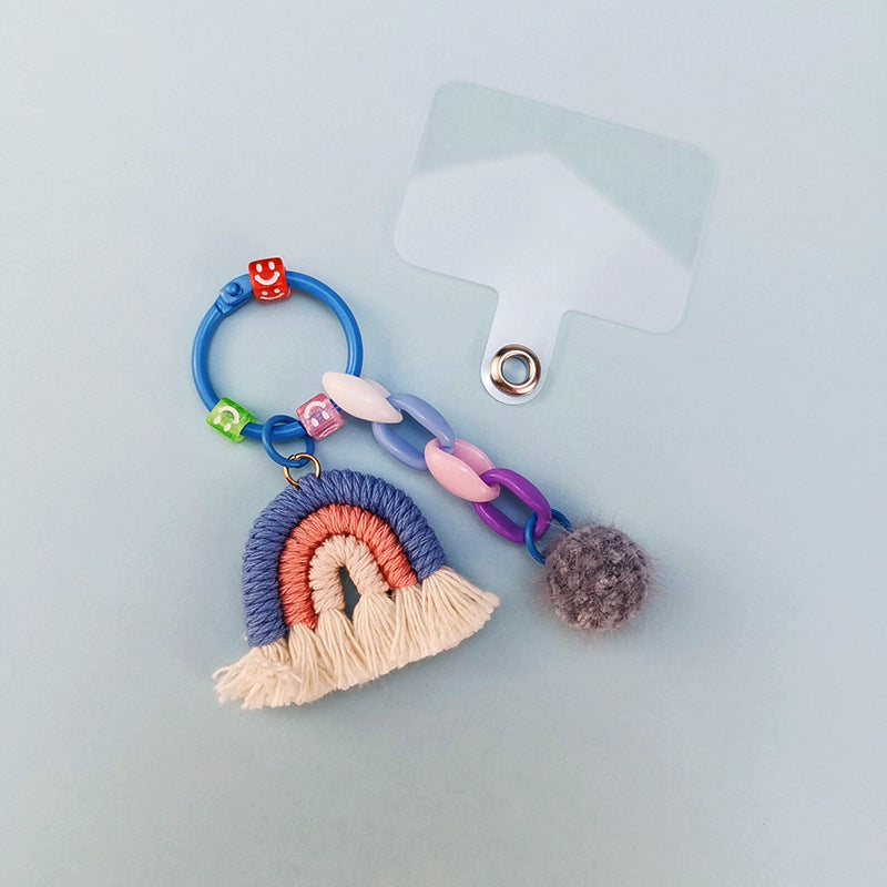 Llavero de lana de lana de tejido de mano al por mayor