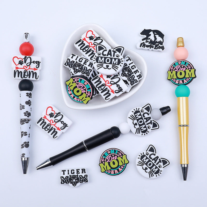 Wholesale 20PCS Animal MOM Silicone Beads