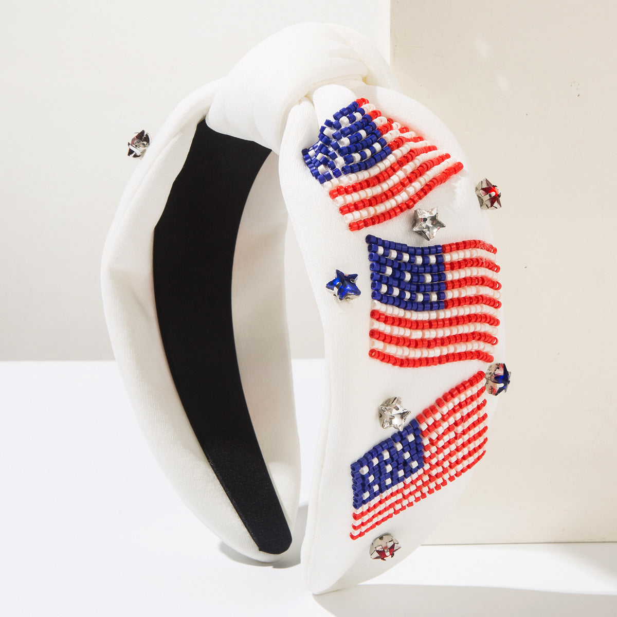 Wholesale Creative Rice Bead Diamond Independence Day Headband