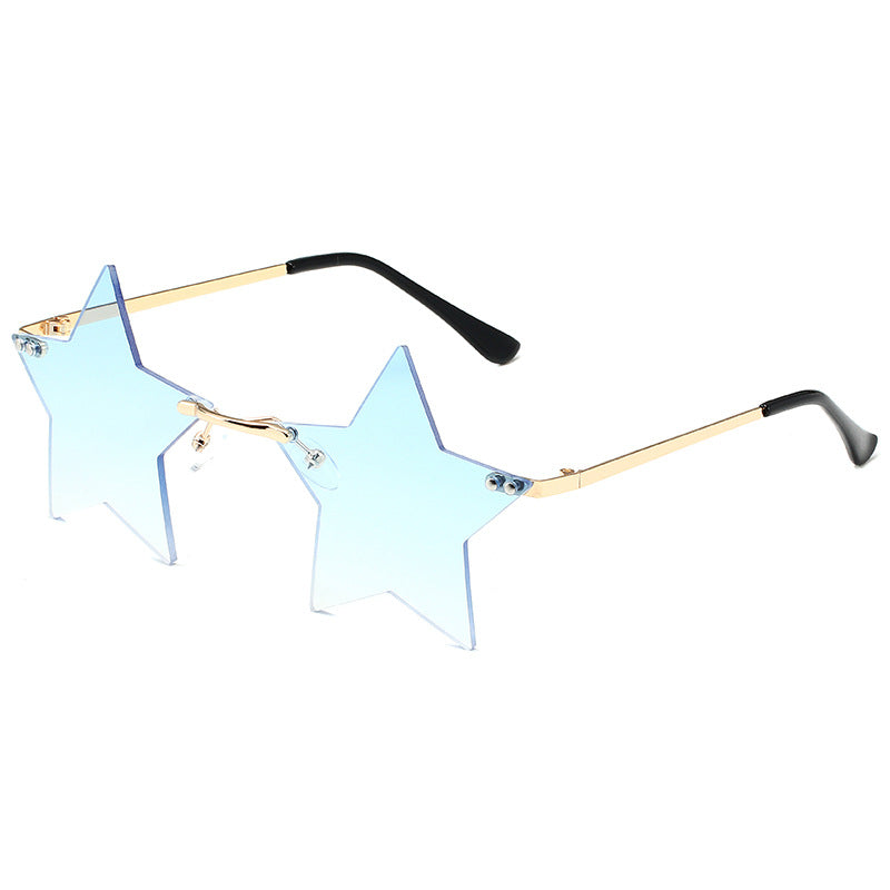 Wholesale PC Irregular Pentagram Frameless Sunglasses