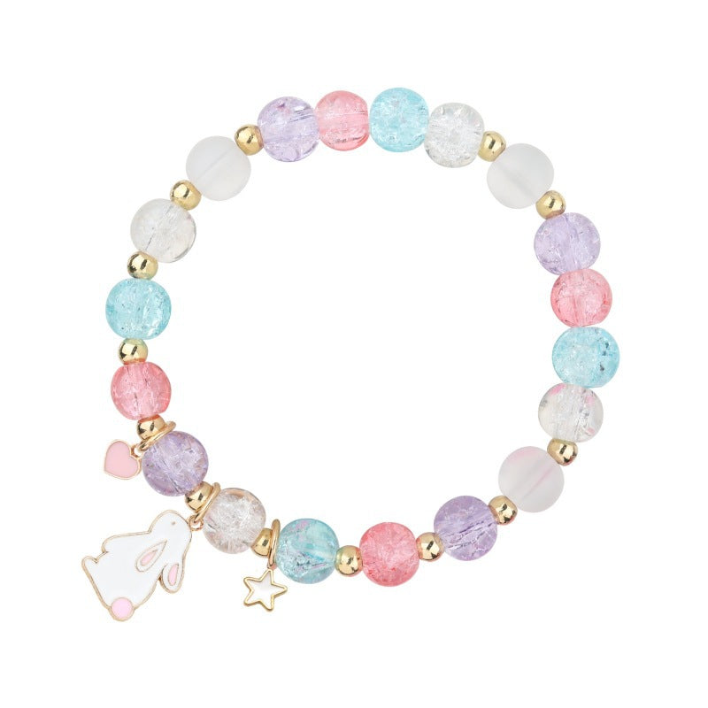 Wholesale Easter Explosion Beads Unicorn Rabbit  Pendant Elastic Bracelet