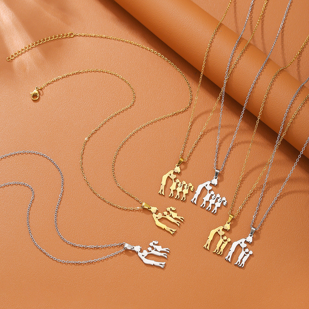 Wholesale Mother' s Day Stainless Steel Necklace 18K Gold-Plated