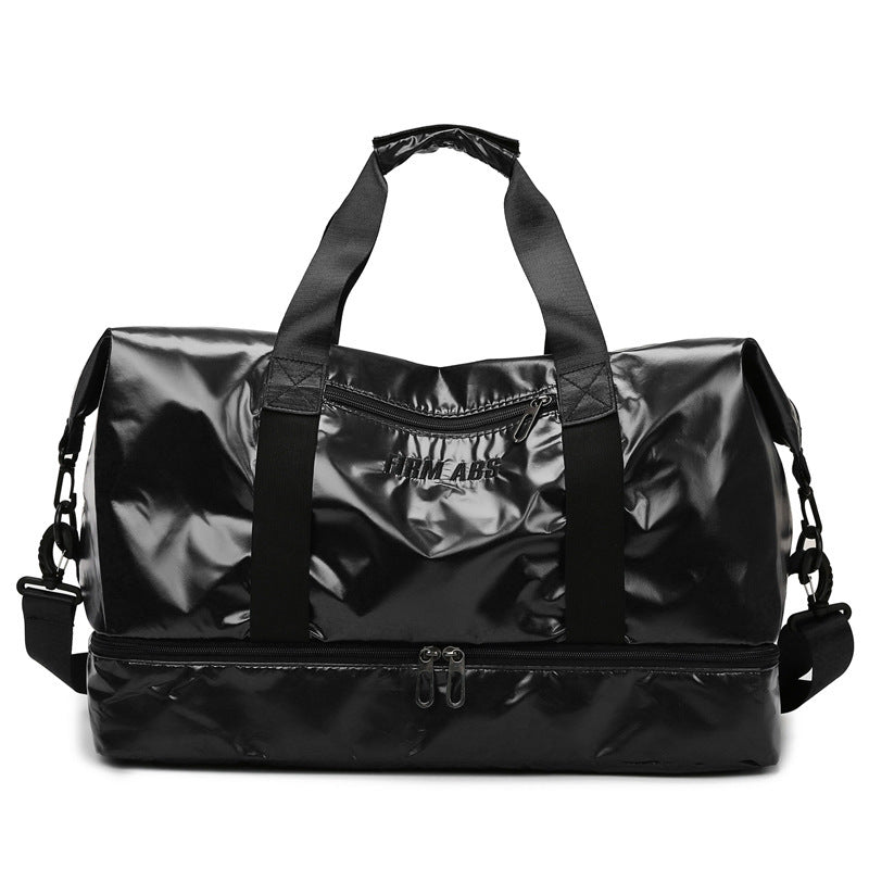 Wholesale of Large Capacity Pearlescent Fabric Fitness Bags with Wet and Dry Separation Nylon Travel Bags