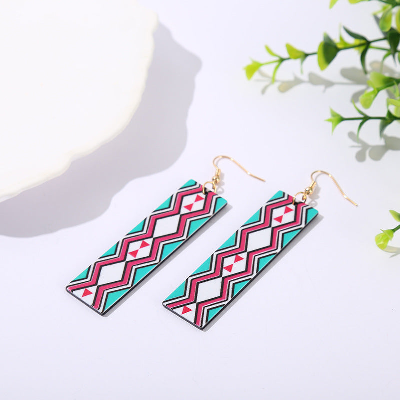 Wholesale Acrylic Flower Contrast Color Earrings
