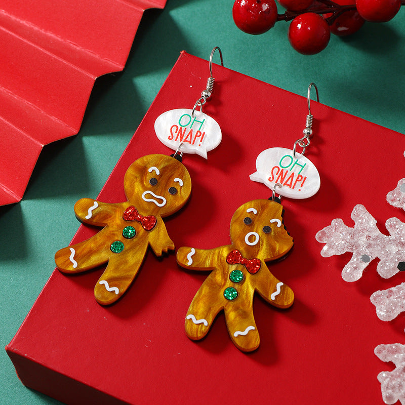 Wholesale Exaggerated Christmas acrylic earrings