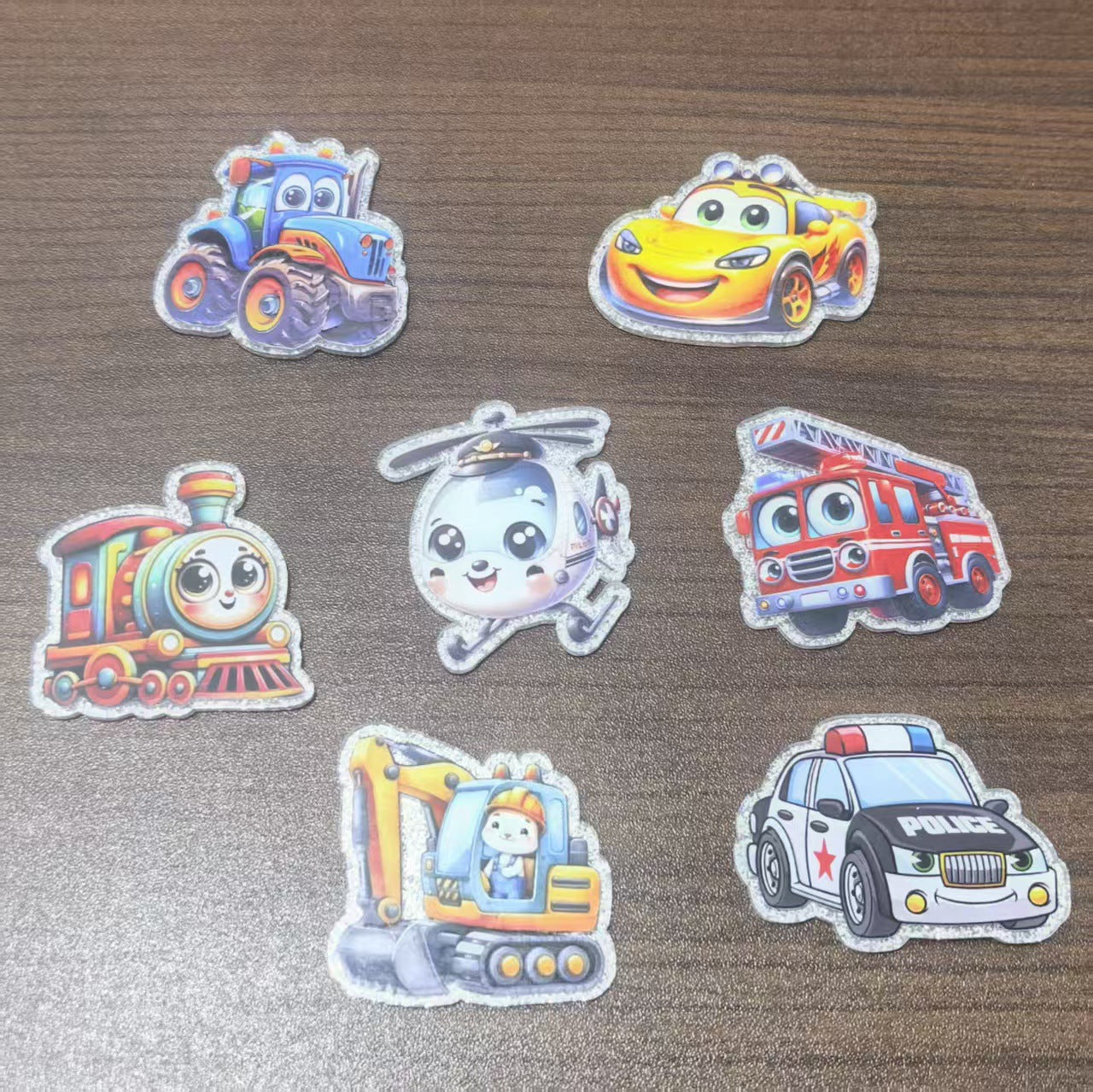 Wholesale 10pcs Glitter Acrylic Cartoon Car