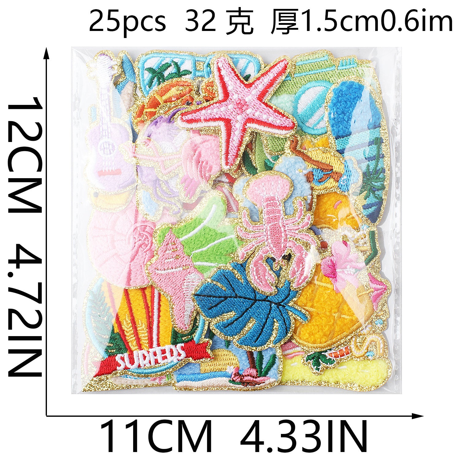 Wholesale Heat Transfer Leather Embroidery Patch With Beach Shell Design For Denim Shorts Decorative Fashion Accessory