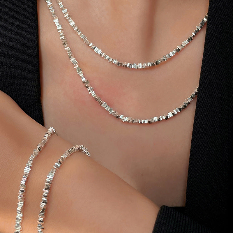 Wholesale sterling silver titanium steel creative sweater chain necklace