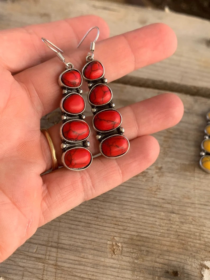 Wholesale Vintage Pine Stone Long Alloy Earrings