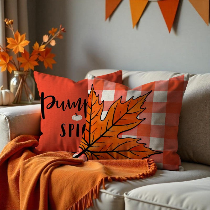 Wholesale Thanksgiving pumpkin pillow linen dirt-resistant breathable seat cushion sofa pillow case