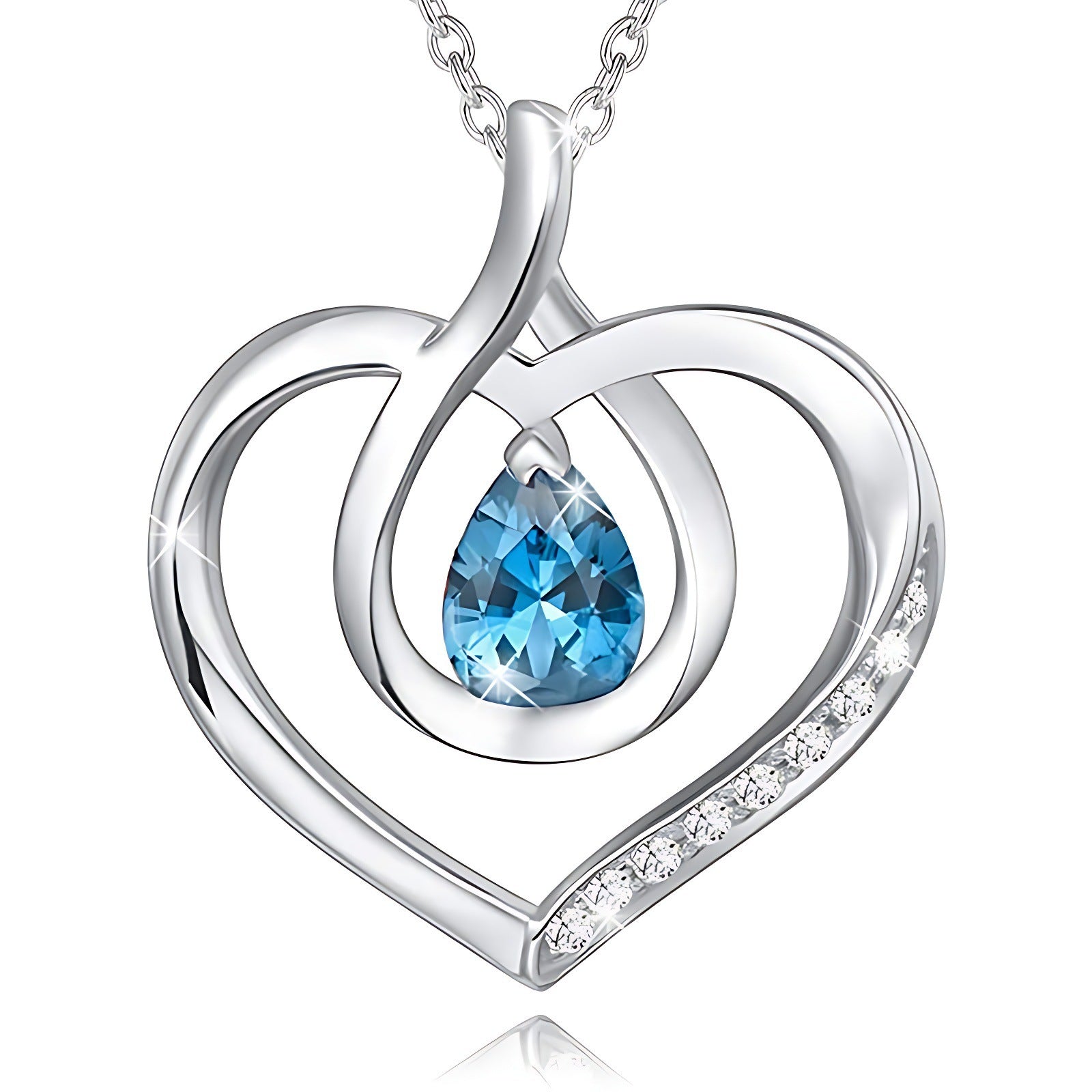 Wholesale Valentine' s Day zircon heart-shaped necklace