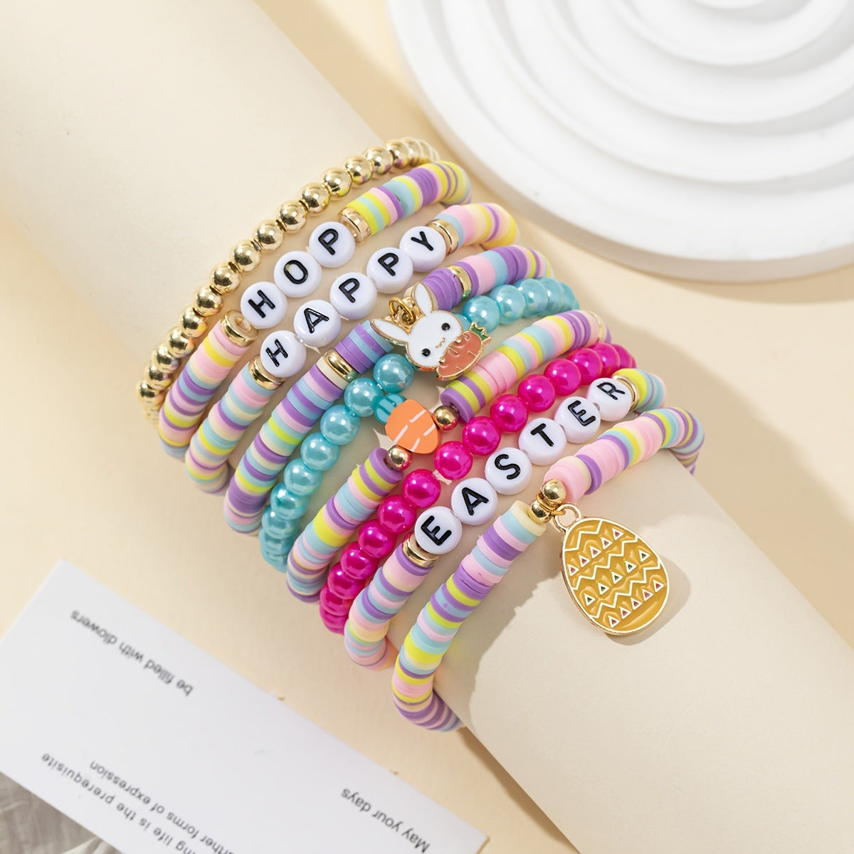 Wholesale Easter Rabbit Carrot Easter Egg Soft Ceramic Bracelet