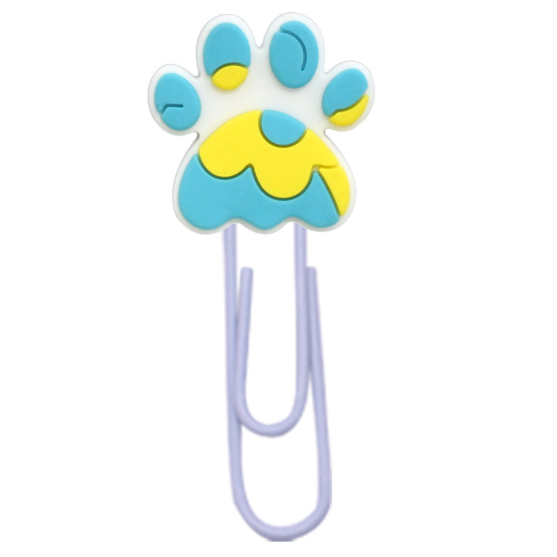 Wholesale Random 50pcs Cute colo  dog claw footprints paper clips metal bookmarks
