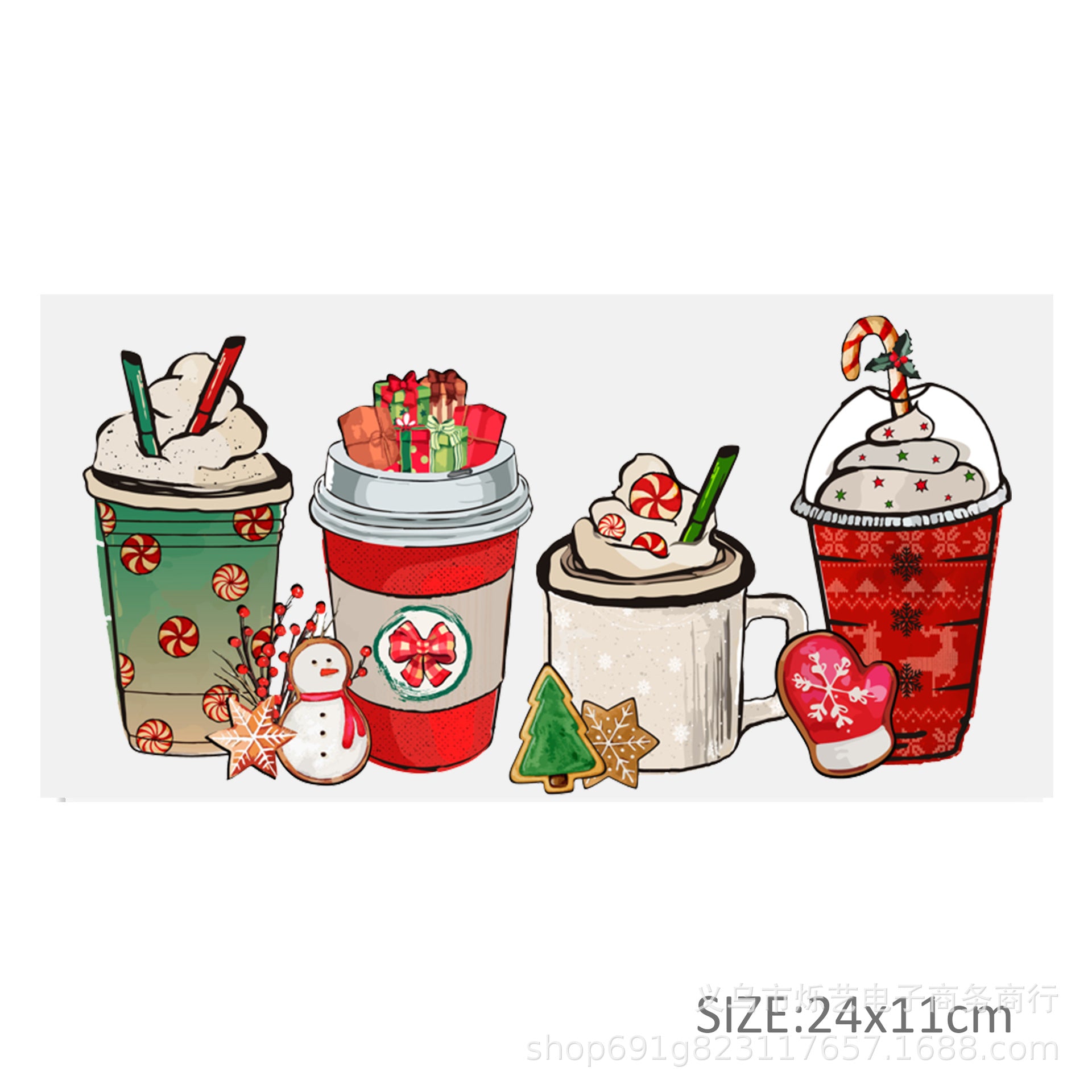 Wholesale Christmas  Snowman Drink  16oz Cup UV DTF Wraps