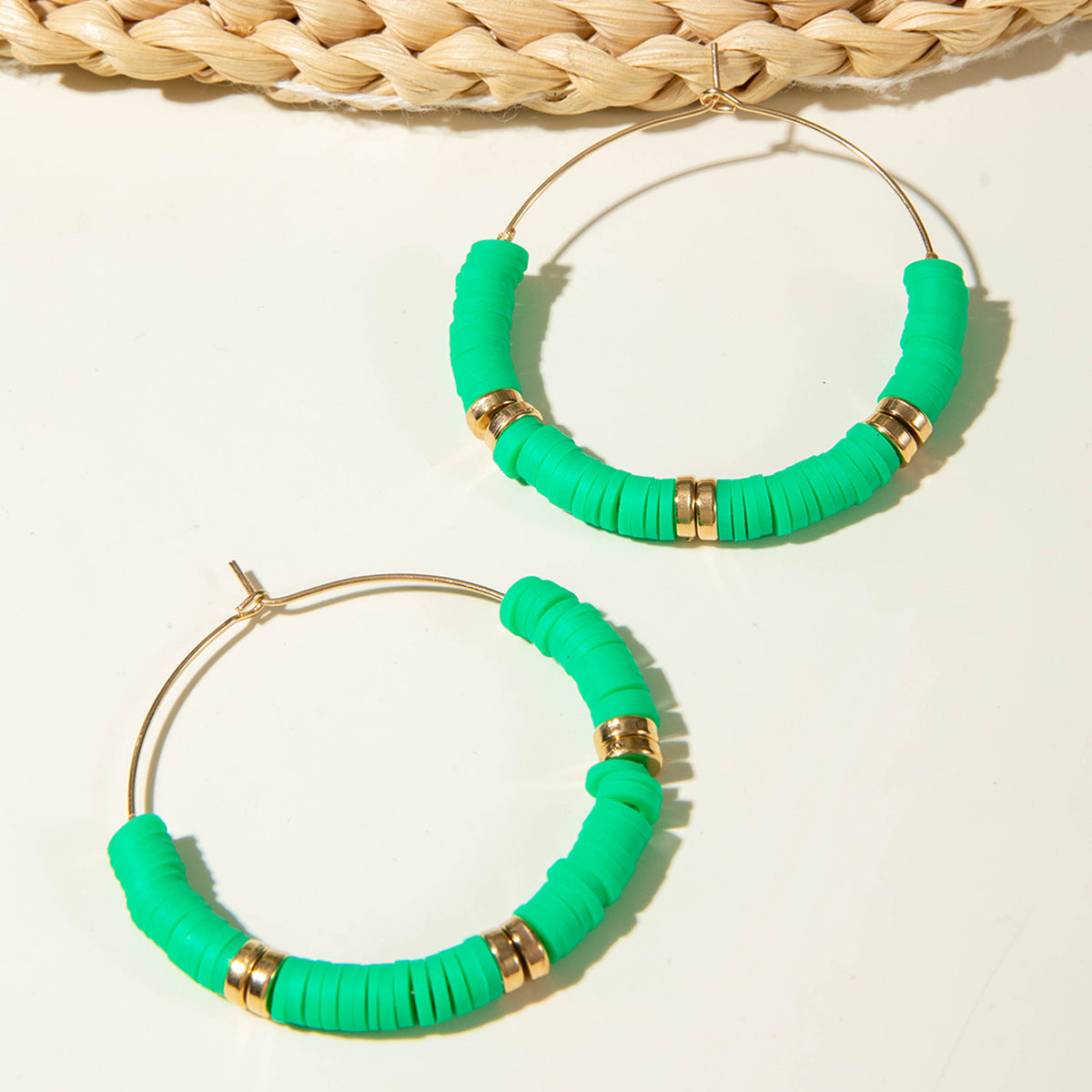 Wholesale 5PCS/Pack Dopamine soft clay earrings Fresh and sweet colorful earrings for women