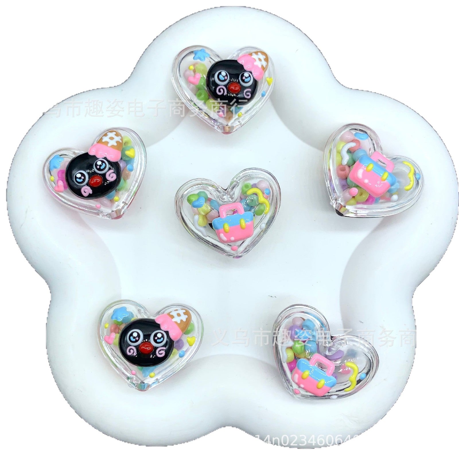 Wholesale 10pcs   Apple Heart shaped Beads  Acrylic Beads