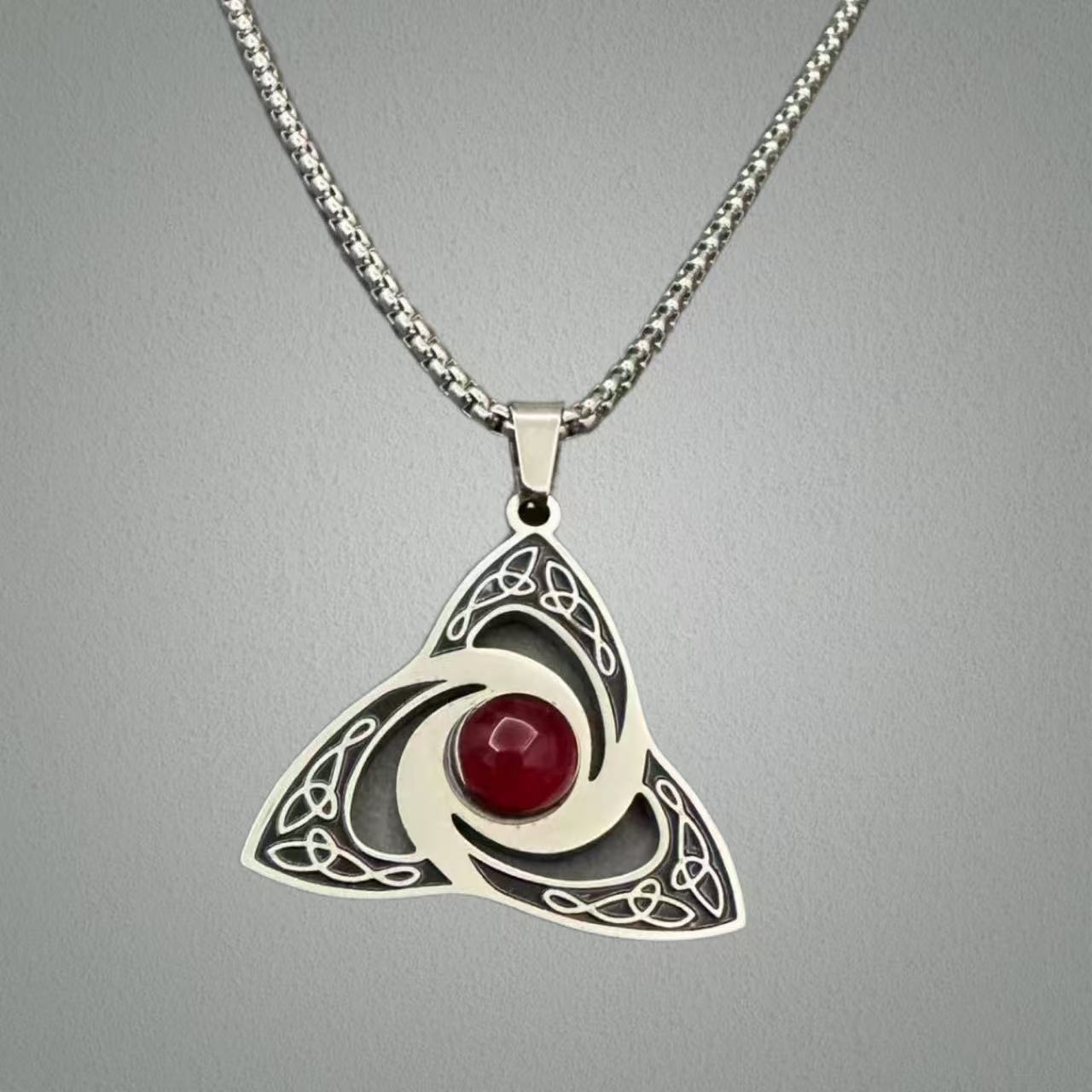 Wholesale Retro Lion Head Owl Thor Hammer Devil Eye Three One Knot Arrow Necklace