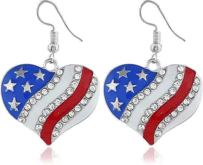 Wholesale 10pcs Independence Day layered star  Luxury Earrings
