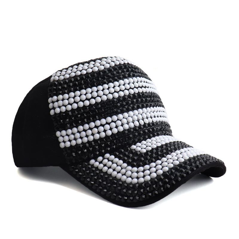 Wholesale Two-color Rhinestone Full Diamond Baseball Cap