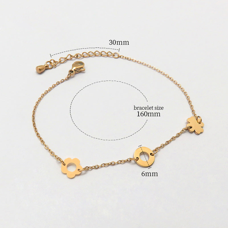 Wholesale Fashion all-match titanium steel bracelet women's European and American new 18K gold stainless steel love bracelet high sense