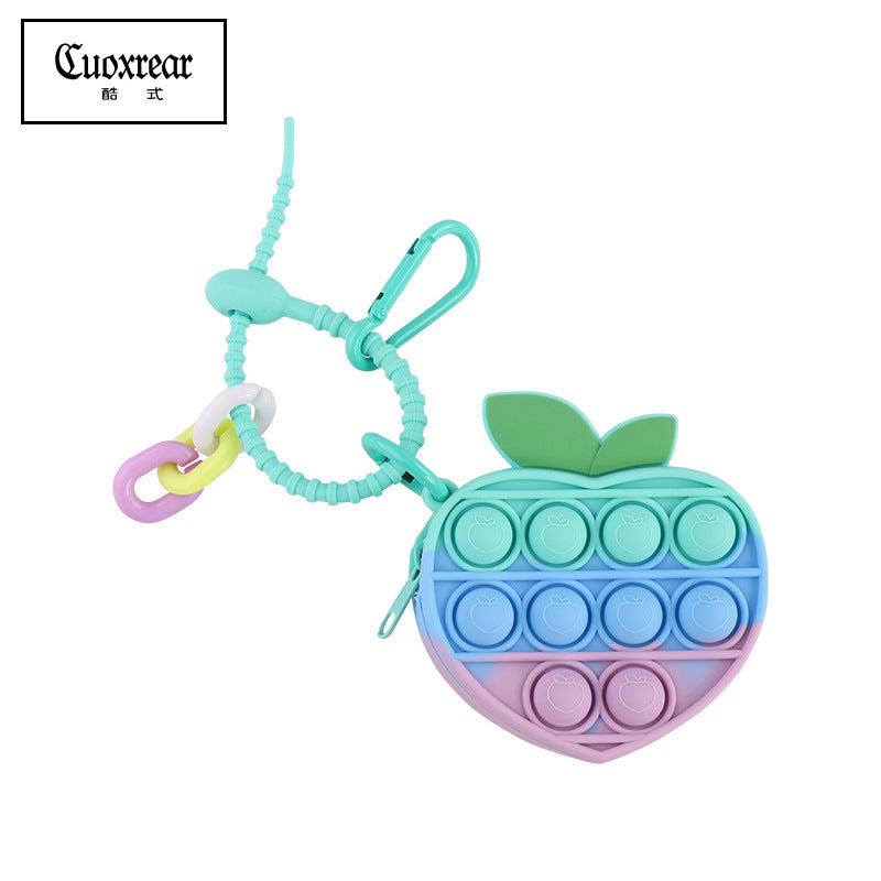 Wholesale Cute Unzipped Coin Purse Cartoon Silica gel Keychain