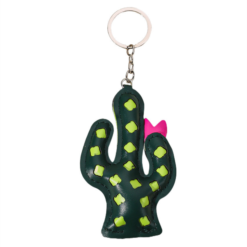 Wholesale Leather Cactus Keychain
