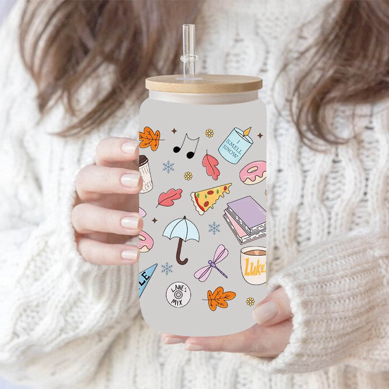 Wholesale Autumn Pumpkin Beverage Series 16oz Cup UV DTF Wraps